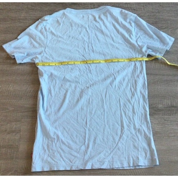 Levis Shirt Womens Sz S Light Blue Spell Out Logo Casual Relaxed T Shirt Cotton - Picture 2 of 4